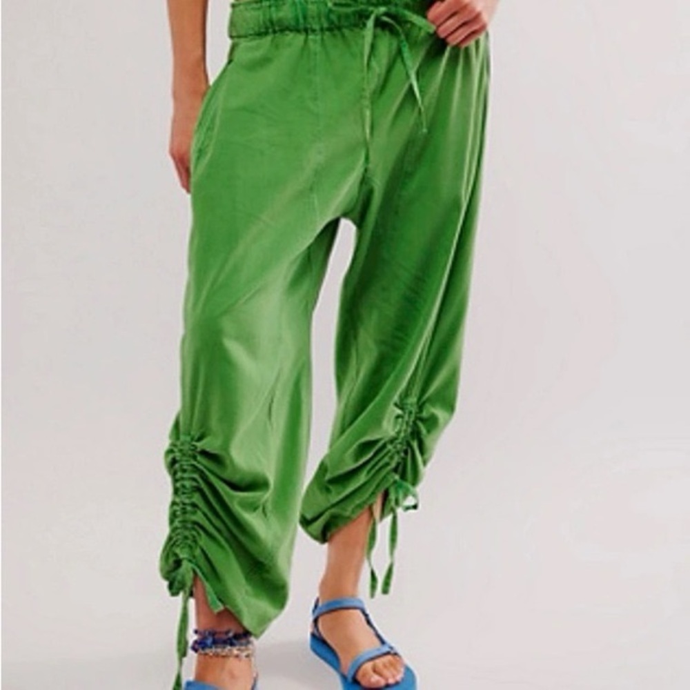 Free People Hadley Poplin Pants | XSmall | Green - Picture 3 of 5